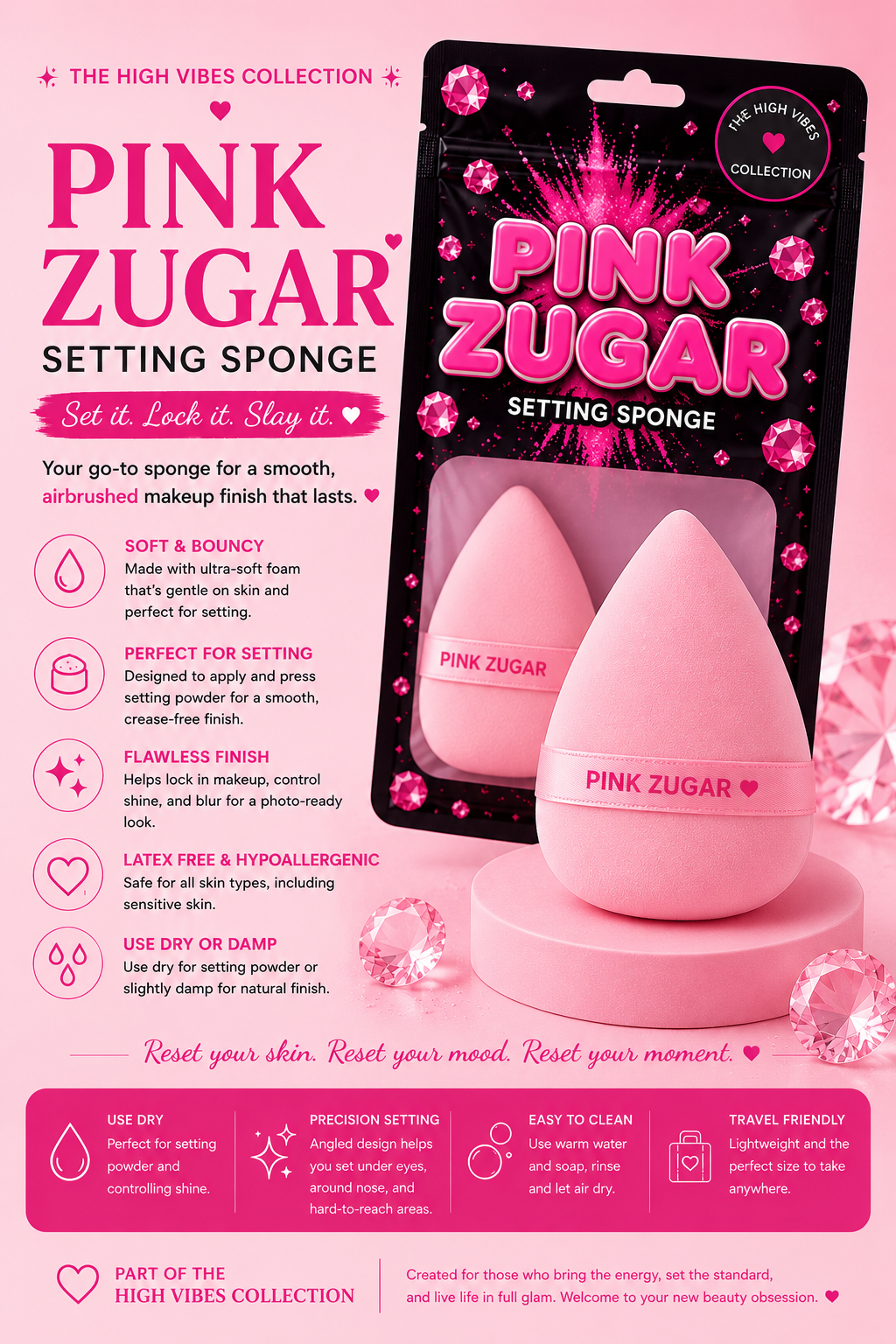 Pink Zugar Setting Sponge