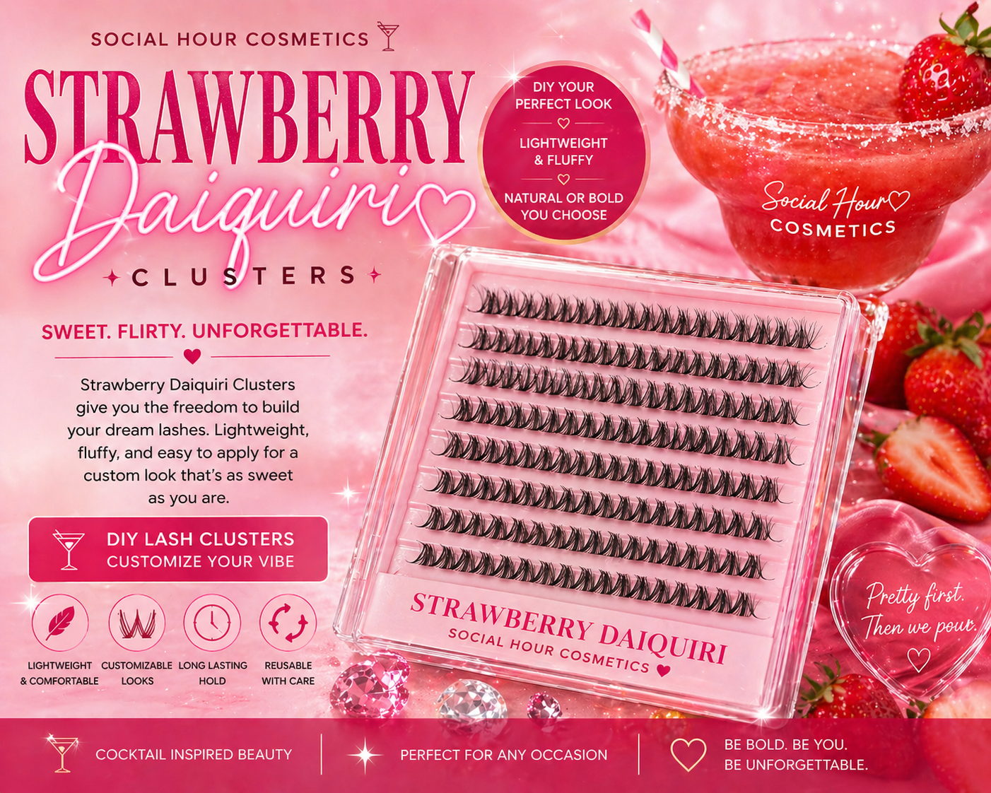 Strawberry Daiquiri Lash Clusters