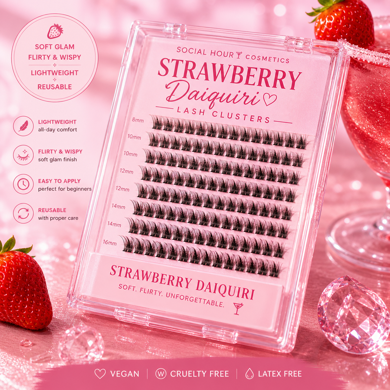 Strawberry Daiquiri Lash Clusters