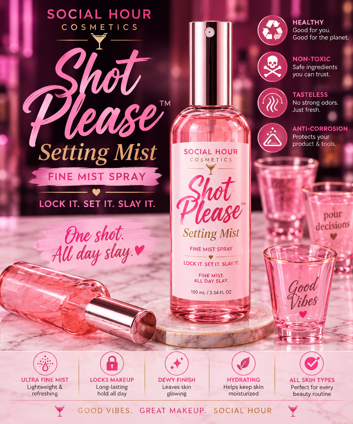 Shot Please™ Setting Mist | Fine Mist Makeup Setting Spray