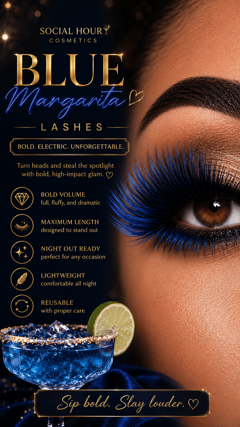 Blue Margarita Lashes - Social Hour