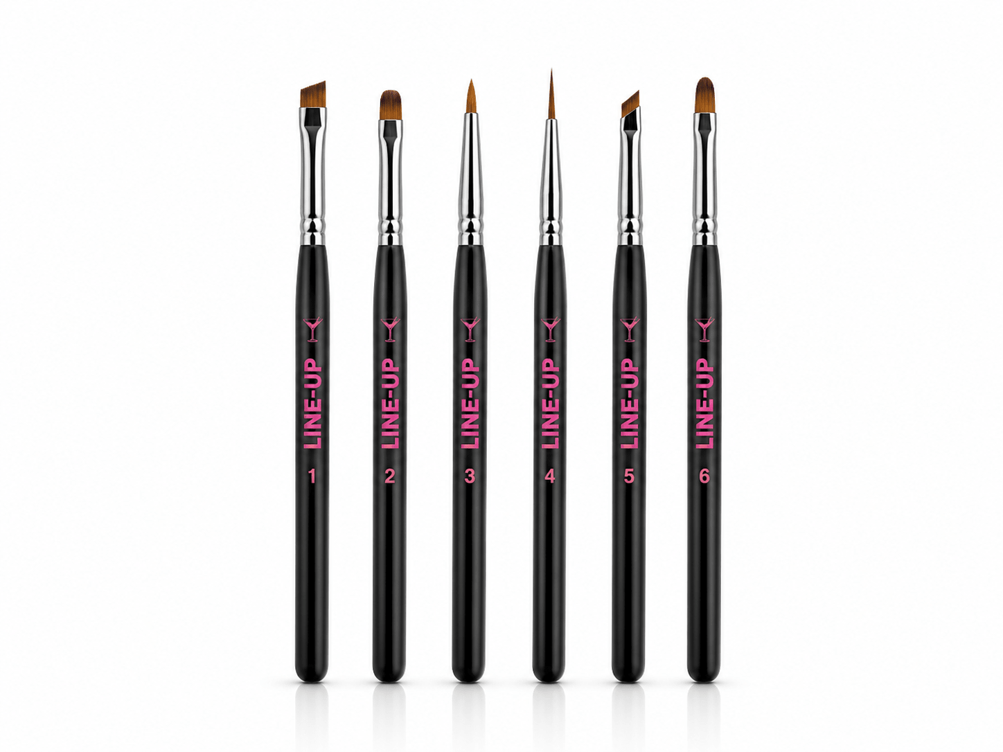 Line Up Precision Brush Set 6pc Detail & Eye Makeup Brush Kit - Social Hour