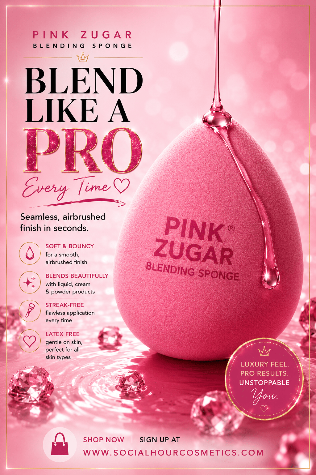 Pink Zugar Beauty Sponge - Social Hour